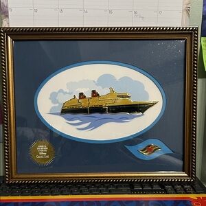 Disney Cruise Line Art with Gold and Navy Highlights